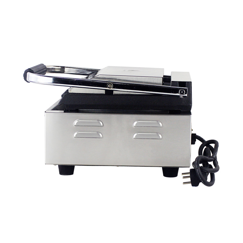 ماكينة شواء بانيني كهربائية تجارية من الفولاذ المقاوم للصدأ للمطبخ